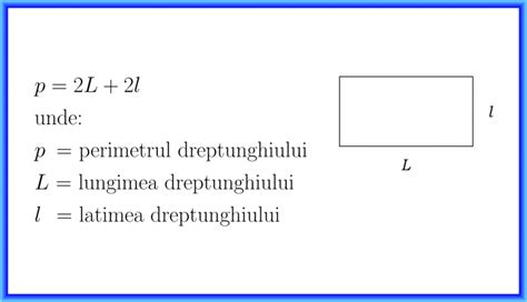 Perimetrul Dreptunghiului Formula I Figura Matematica E Simpl