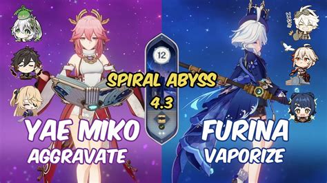 F2P Yae Miko Aggravate Furina Vaporize Genshin Impact Spiral