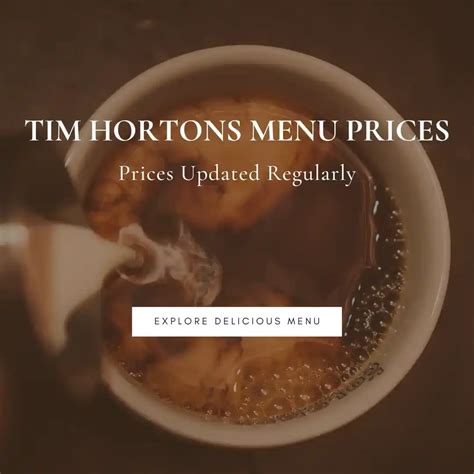 Tim Hortons Menu Prices Philippines July 2024 Updated