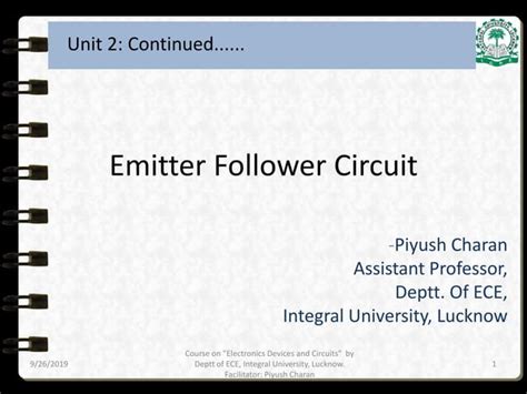 BJT Emitter Follower Circuit PPT