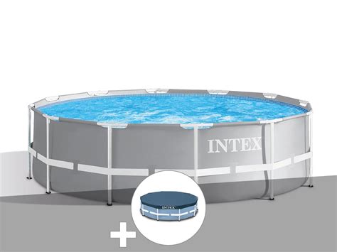 Kit piscine tubulaire Intex Prism Frame ronde 3 66 x 1 22 m Bâche de