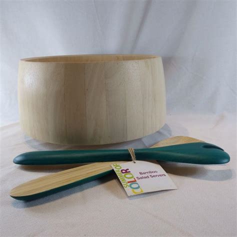 Dansk Wooden Salad Bowl With Servers Estatesales Org