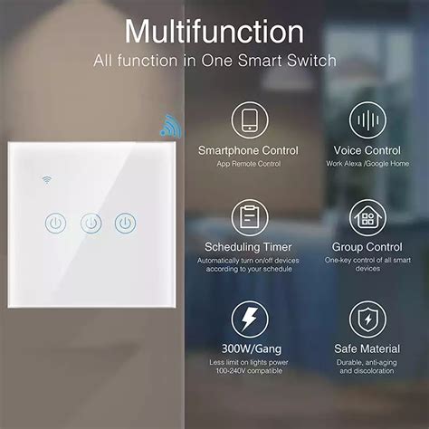 Tuya Wifi Touch Smart Switch Eu Uk Standard Gang Neutral Wire