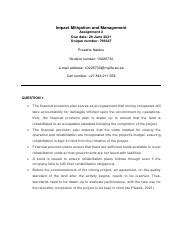 HES4810 Ass 2 P Naidoo 10225730 Pdf Impact Mitigation And Management