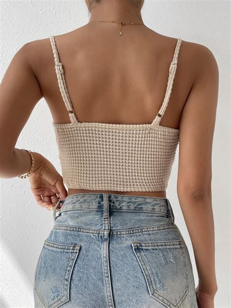 Shein Privé Solid Crop Cami Top Shein Usa