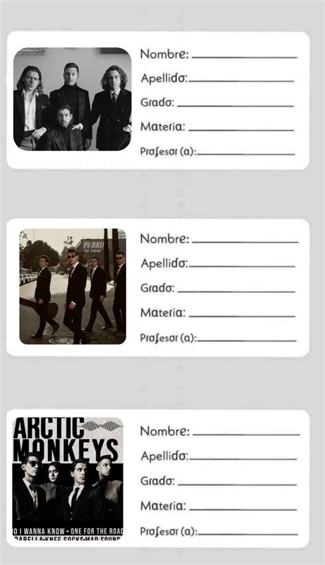 Etiquetas Arctic Monkeys Membretes Para Cuadernos Etiquetas Para