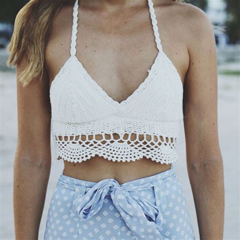 Como Hacer Un Crop Top Juvenil A Crochet Crochet Cami Tops