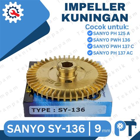 Jual Kipas Impeller Kuningan Sanyo SY 136 137 Sparepart Pompa Air