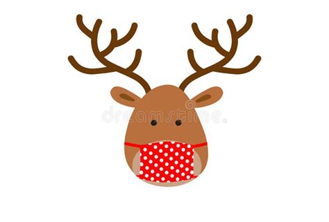 Elk with a Face Mask on Isolated on a White Background with Copy Space ...