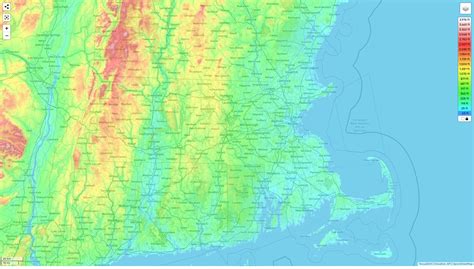 Massachusetts Topographic Map Elevation And Landscape