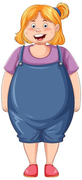 Free Vector Overweight Girl Cartoon Character