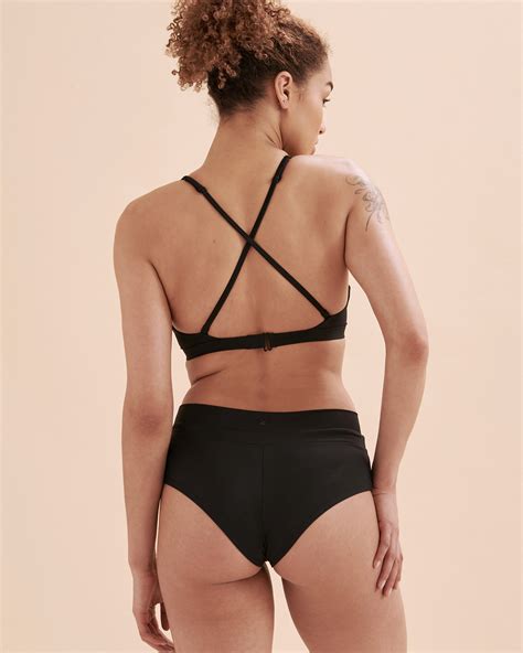 SEATONIC Vita Contrast Triangle Bikini Top Black Bikini Village
