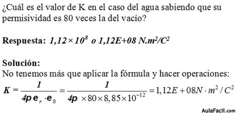 La constante de proporcionalidad K Electrostática