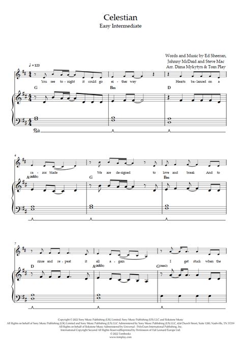 Celestial Easyintermediate Level With Orchestra Ed Sheeran Piano Sheet Music