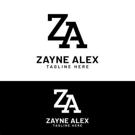 Mod Le De Conception De Logo Initial De Monogramme De Lettre Za Za Az