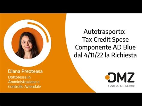 Autotrasporto Tax Credit Spese Componente Ad Blue Dal La