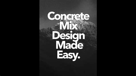 Concrete Mix Design Excel Sheet Download Youtube