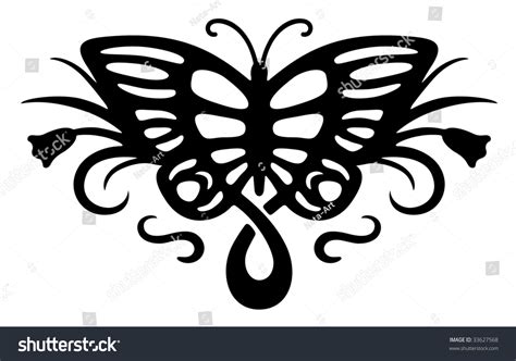 Abstract Tattoo Butterfly Stock Vector (Royalty Free) 33627568 ...