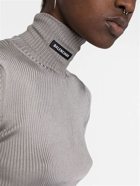 Balenciaga Logo Ribbed Knit Jumper Farfetch