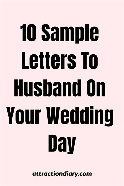 Sample Letters To Husband On Your Wedding Day In Letters To