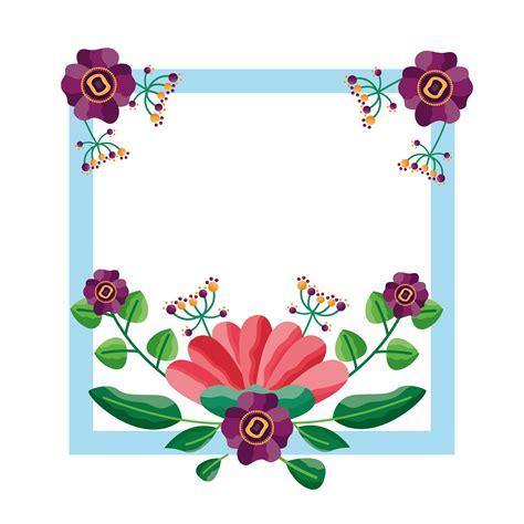 Isolated Flowers Frame Vector Design 1869973 Vector Art At Vecteezy