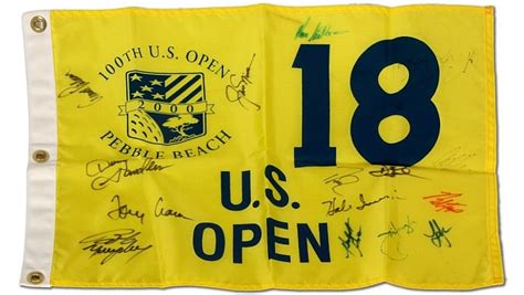 Lot Signed 2000 Pebble Beach Us Open Pin Flag