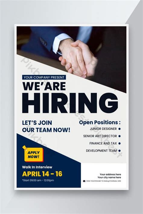 We Are Hiring Flyer Design Template Eps Free Download Pikbest