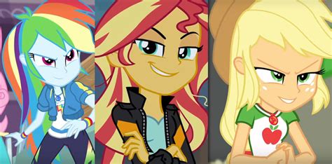 Rainbow Dash Applejack And Sunset Shimmer 2 By Fluttercool On Deviantart