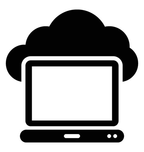 Laptop Cloud Its Side Symbolic Cloud Computing Stock Vector By