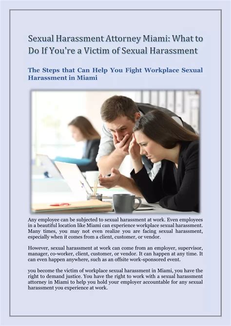 Ppt Sexual Harassment Attorney Miami What To Do If Youre A Victim