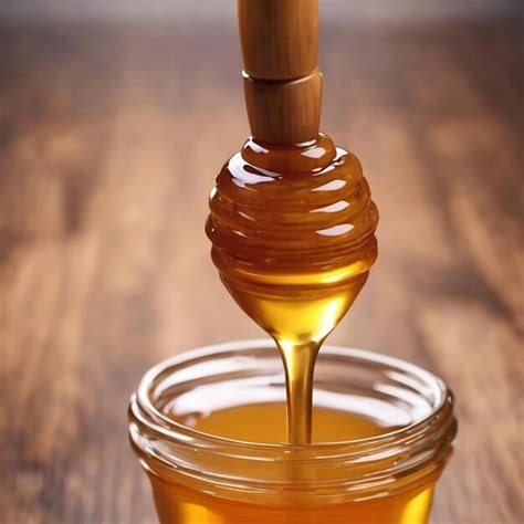 Premium Photo Wooden Honey Dipper With Dripping Honey