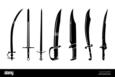 Vintage Machete Blade Sword Silhouette Vector Design Inspiration