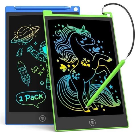 Lot De 2 Tablettes D Écriture Lcd Colorées De 10 Pouces Pour Enfants