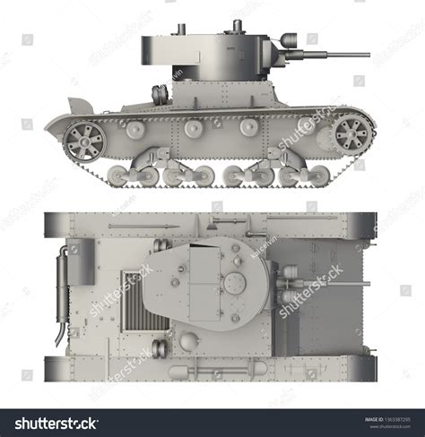 Military Tank Side Top View Isolated Stock Illustration 1363387295 ...