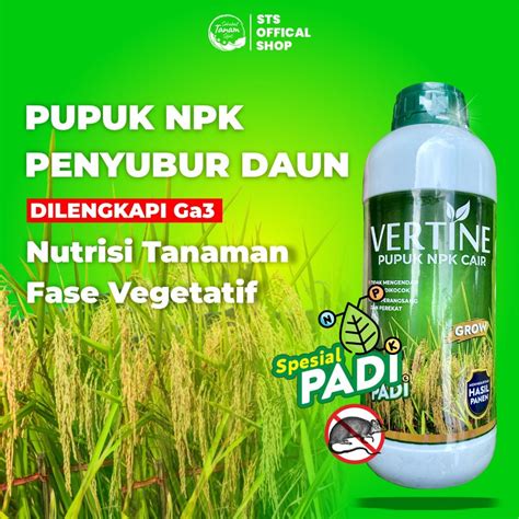 Jual Pupuk Npk Cair Vertine Special Penambah Bobot Padi Dan Anti Hama