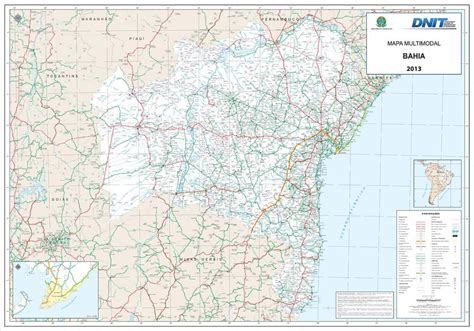 Mapa de carreteras del Estado de Bahía Tamaño completo Gifex