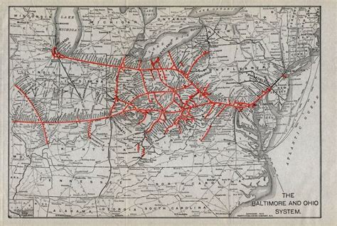 1923 Antique Baltimore & Ohio Railroad Map B & O Railway Map 9867 ...