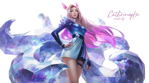 Kda All Out Ahri Render 4k By Sineerie On Deviantart