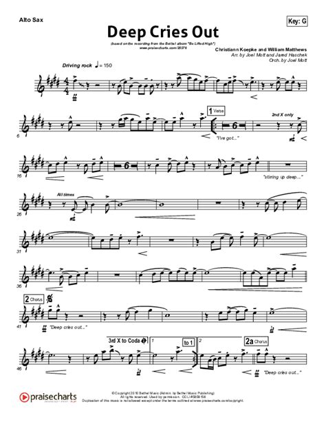 Deep Cries Out Alto Sax Sheet Music Pdf Bethel Music Praisecharts Hot