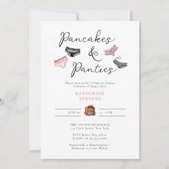 Lingerie Party Pancakes Panties Bridal Shower Invitation Zazzle