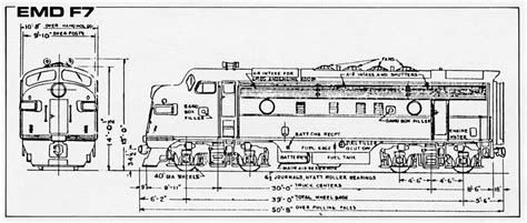 EMD F40 Diesel Locomotive Technical Drawings