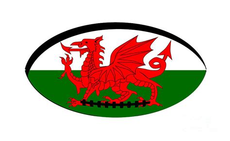 Welsh Flag Rugby Ball Digital Art by Bigalbaloo Stock