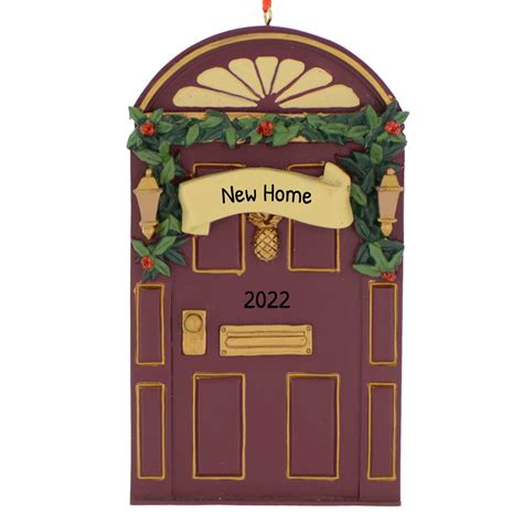 Personalized Burgundy Door Christmas Ornament 2024 Housewarming Ts