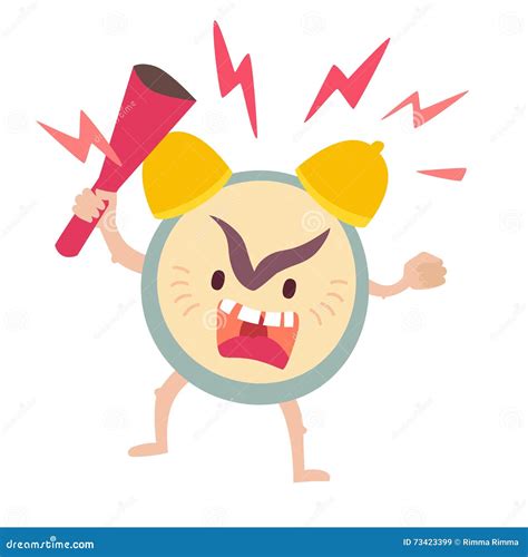 Angry Alarm Clock Cartoon Royalty Free Illustration