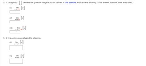 Solved A If The Symbol [[]] Denotes The Greatest Integer