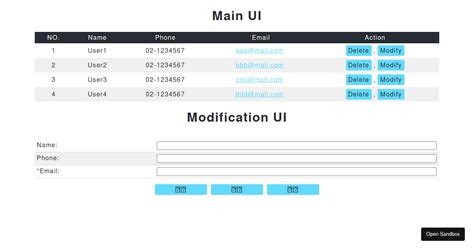 React Crud Table Codesandbox