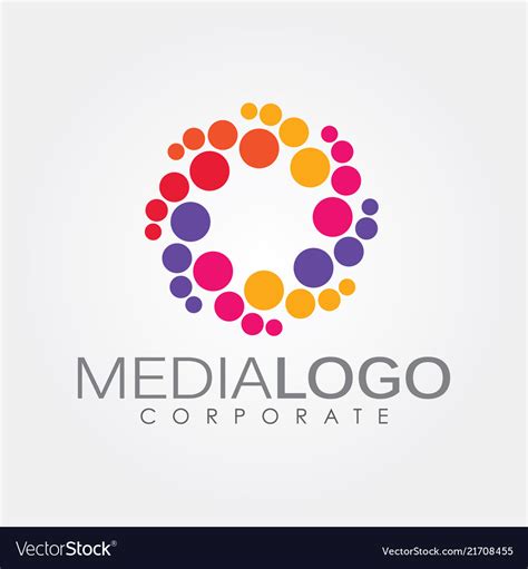 Media logo brand design for company Royalty Free Vector