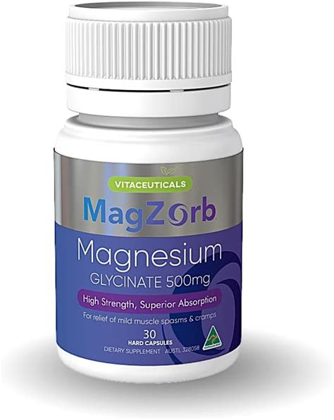 Vitaceuticals MagZorb Magnesium Glycinate 500mg 30 Capsules Vegan