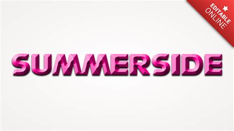 Summerside Pink Bevelled Text Effect Generator