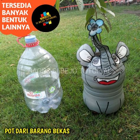 Jual Pot Dari Galon Bekas Leminerale Kerajinan Tangan Bentuk Gajah